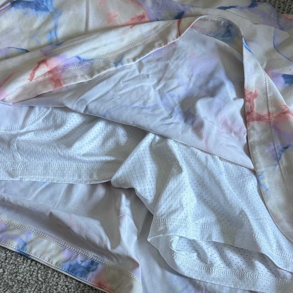 Birdies White Skirt with Blue & Pink Watercolor Print - Picture 3 of 4